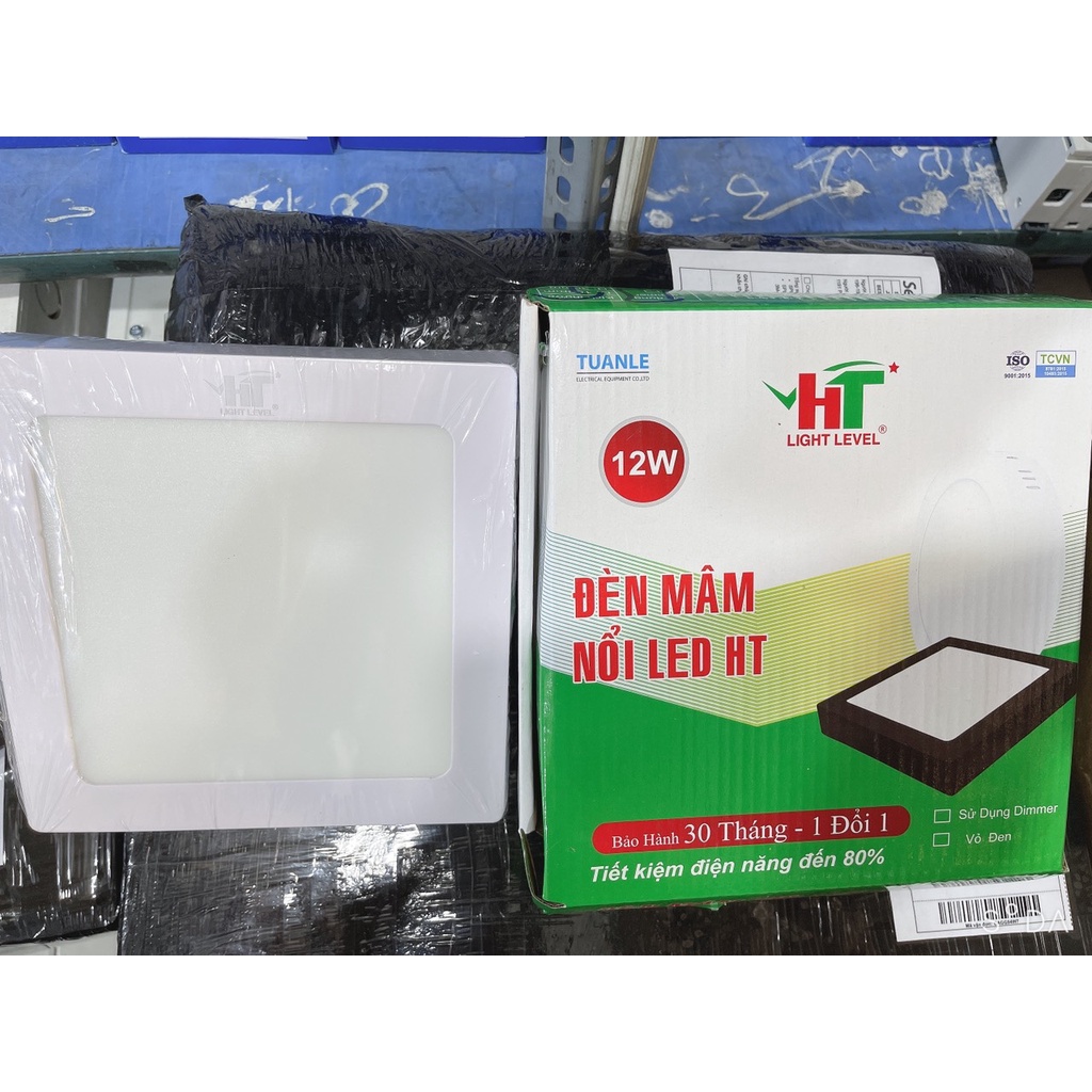 [SIÊU SALE] Đèn Led Mâm Nổi HT Tròn/Vuông 12W 18W 24W Ánh Sáng Trắng/ Vàng Siêu Tiết Kiệm Điện.