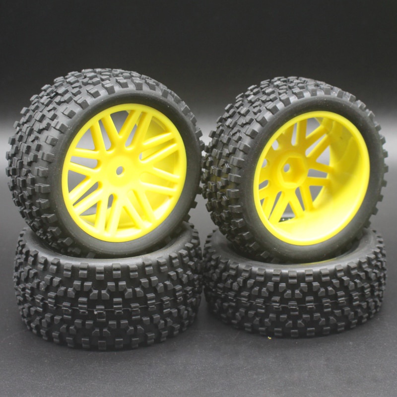 4 cái / lốc Cao su RC 1/10 Bánh xe Buggy & Lốp 12mm Hex Hub Mount cho RC Off Road Car HSP HP