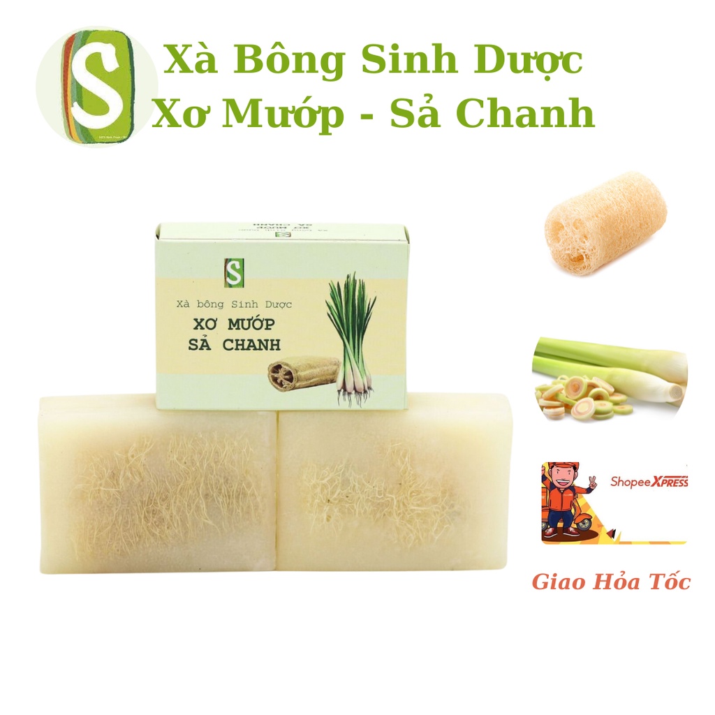 Xà bông sinh dược xơ mướp sả chanh, xà phòng từ thảo mộc thiên nhiên dùng để tắm, rửa tay