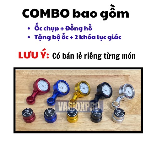 Đồng hồ chân gương xe máy - Gắn chân kính xe máy - FULL phụ kiện lắp mọi loại xe