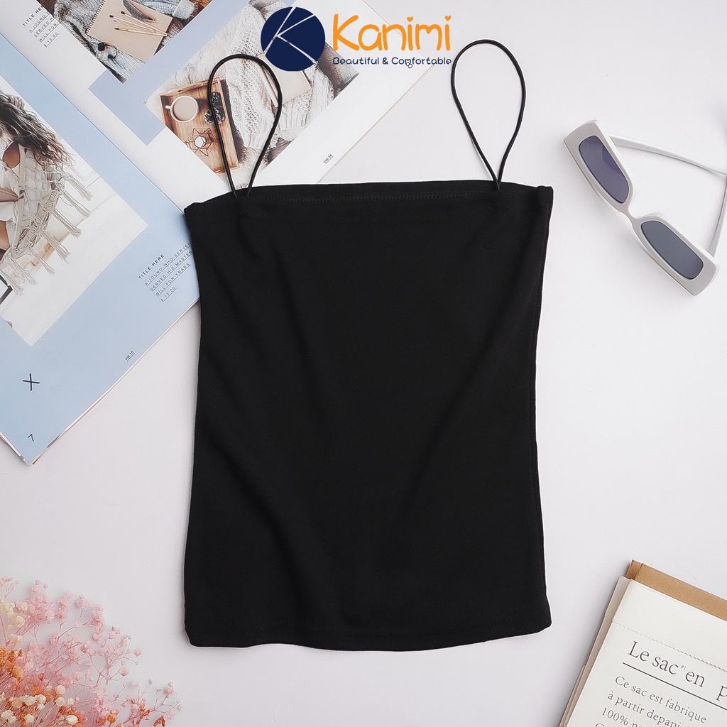 Áo 2 dây sợi bún màu đen trắng Kanimi - AN03 | BigBuy360 - bigbuy360.vn