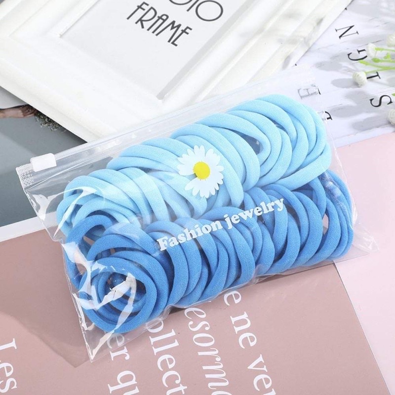 Bộ 50 dây buộc tóc co giãn xinh xắn dành cho nữ