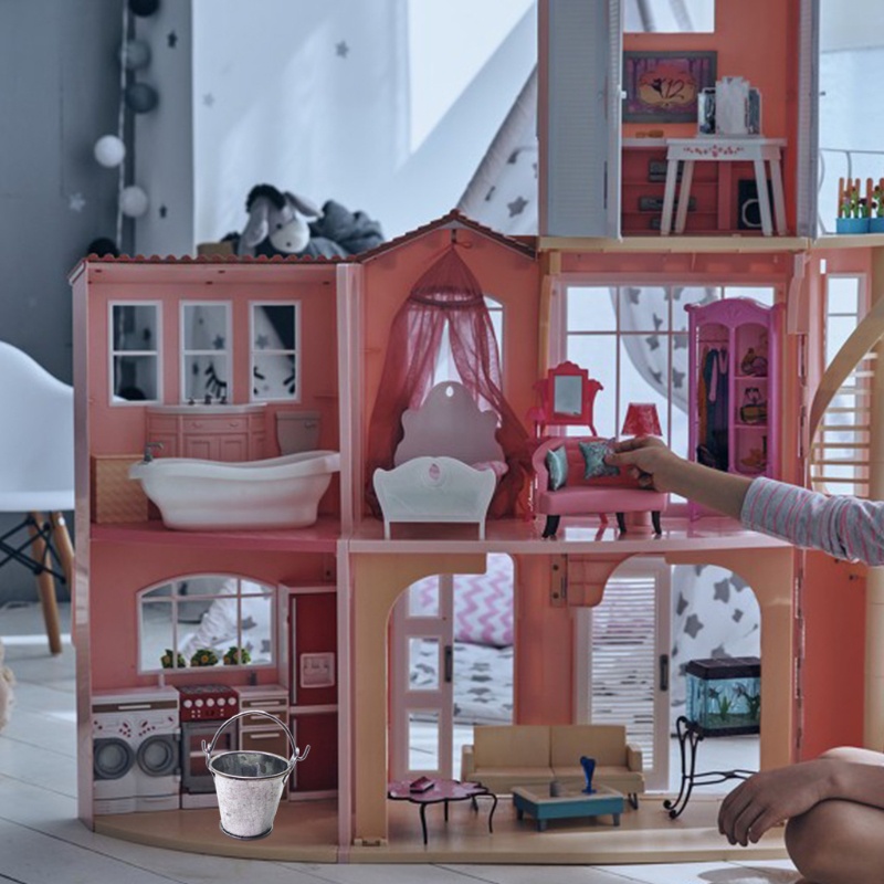 Xô Nước Mini Có Thang Đo Độc Đáo Trang Trí Nhà Búp Bê / Tiệc Sinh Nhật / Vườn C