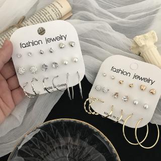 Set 24 Khuyên Tai Đính Đá Phong Cách Cổ Điển Thanh Lịch Dành Cho Nữ