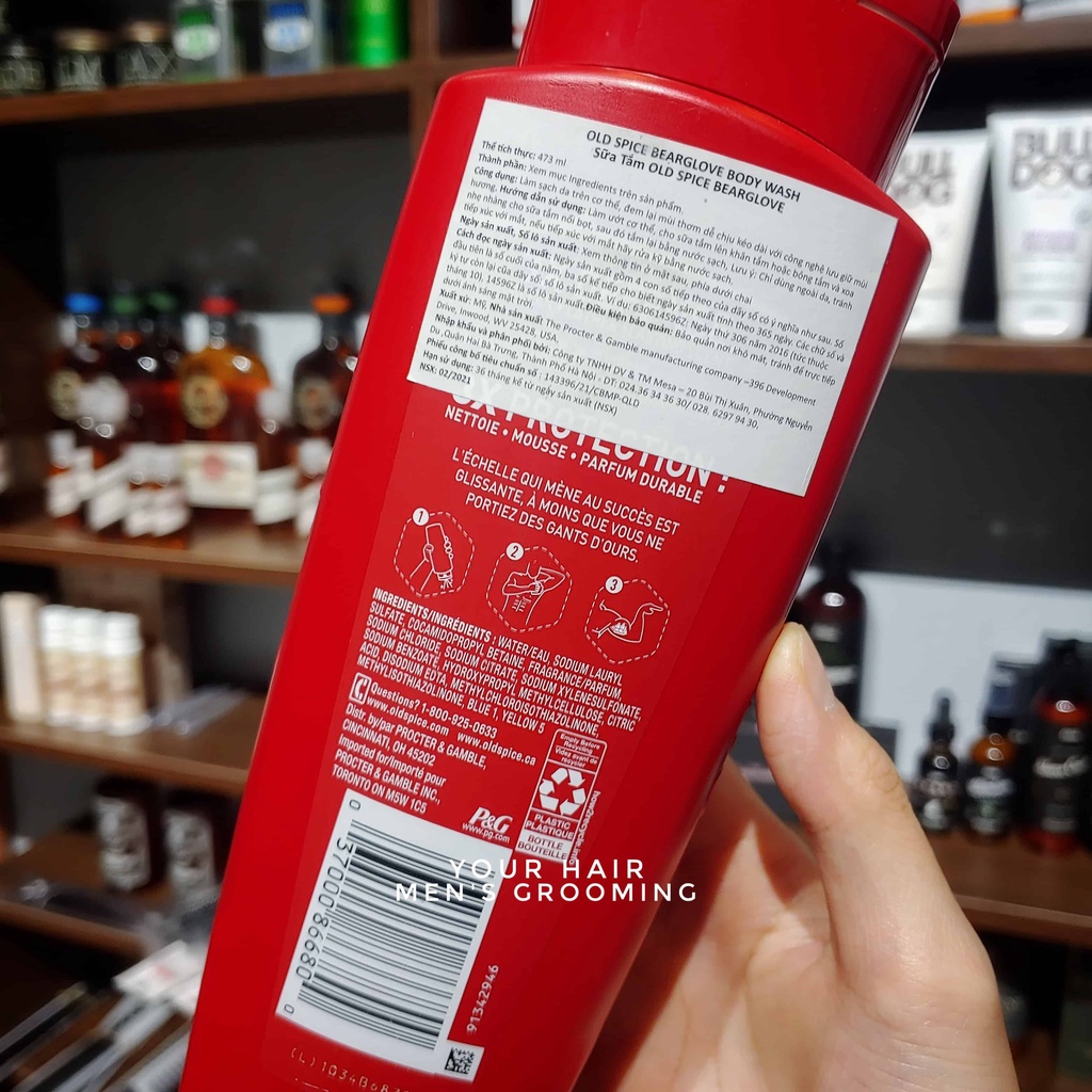 Sữa tắm Old Spice BEARGLOVE Body Wash - Mùi TÁO, CAM QUÝT - 473ml -  Chính hãng USA