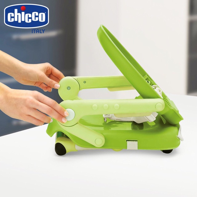 Ghế ăn Chicco Pocket Snack 5 màu: xanh lá, xanh dương, đỏ, ghi, cam