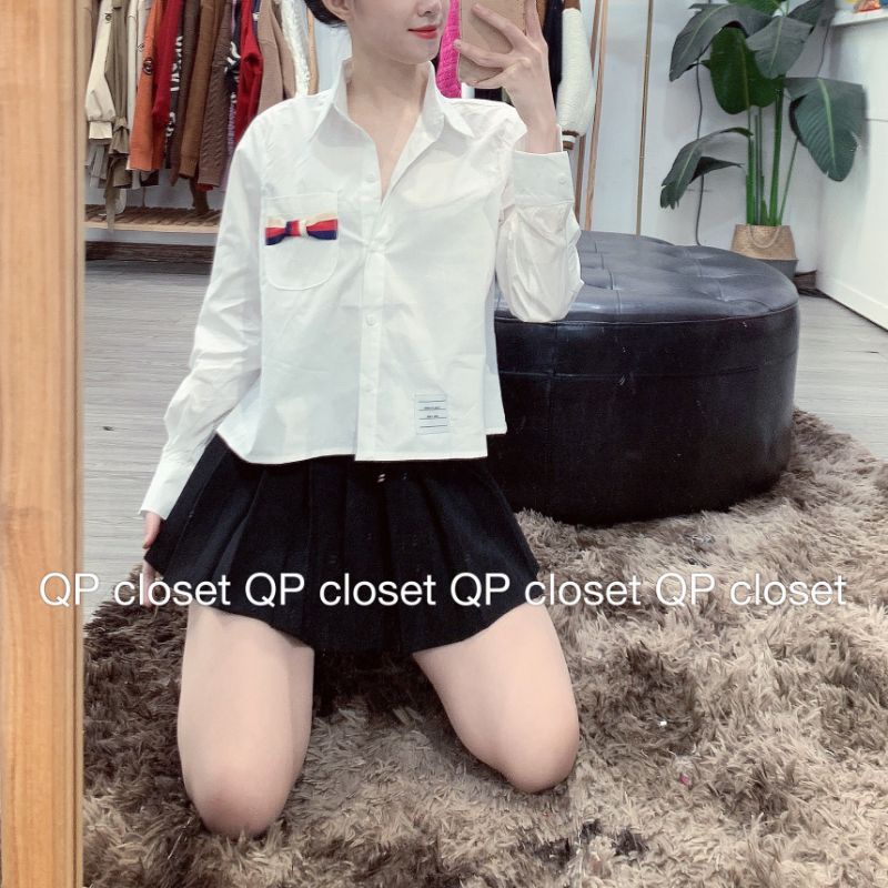 Set áo sơ mi mix chân váy siêu xinh kèm ảnh thật