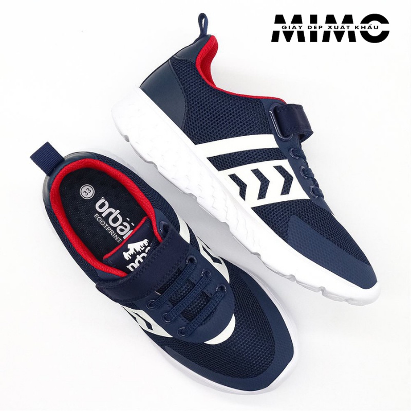 Giày thể thao Urban sọc chữ V navy đỏ cho bé trai, Hàng cao cấp xuất xịn