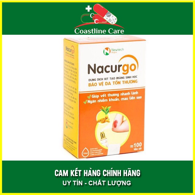 Nacurgo - Băng Vết Thương Dạng Xịt Giúp Mau Lành Vết Thương (Chai 12ml)