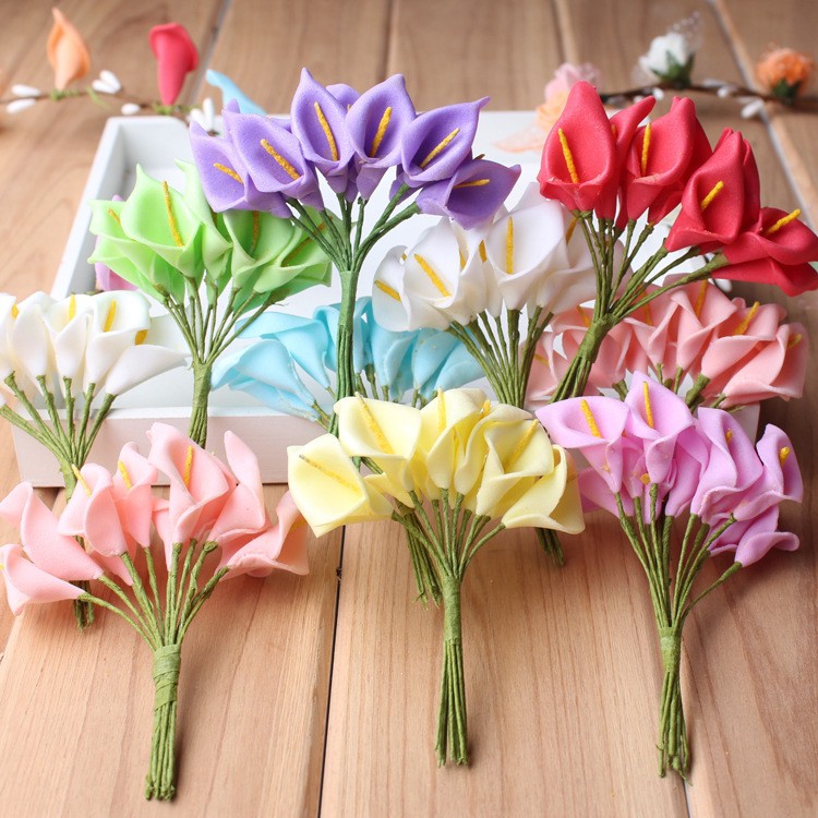 Hoa thủy vu xốp phụ kiện handmade,bán theo chùm 12 bông