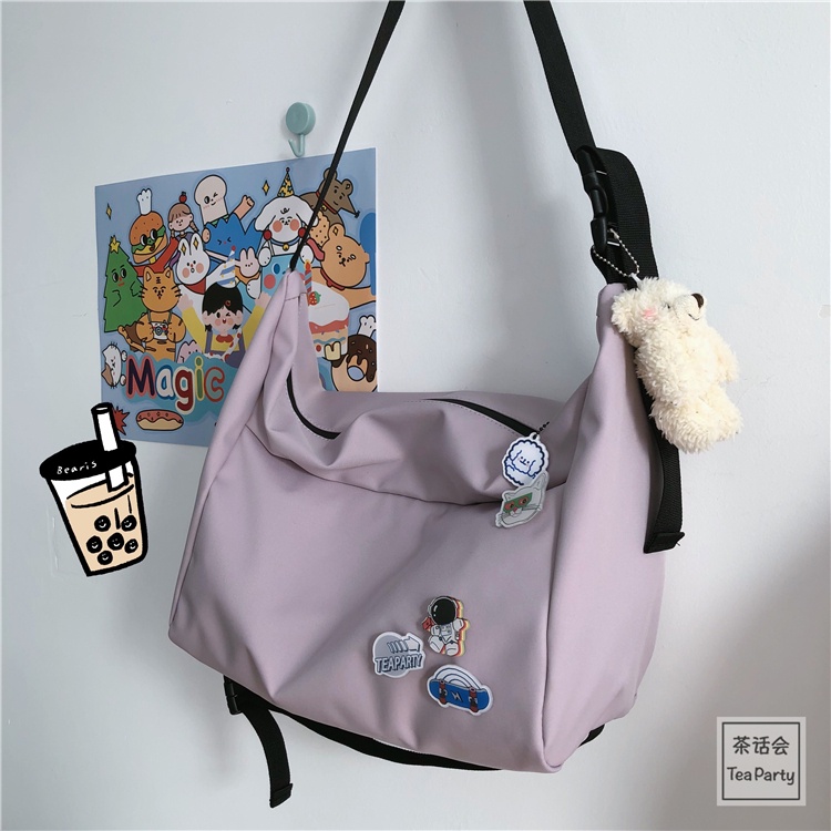 Túi đeo chéo vải thời trang unisex , túi vải mang đi học , đi chơi phong cách hàn quốc TV028