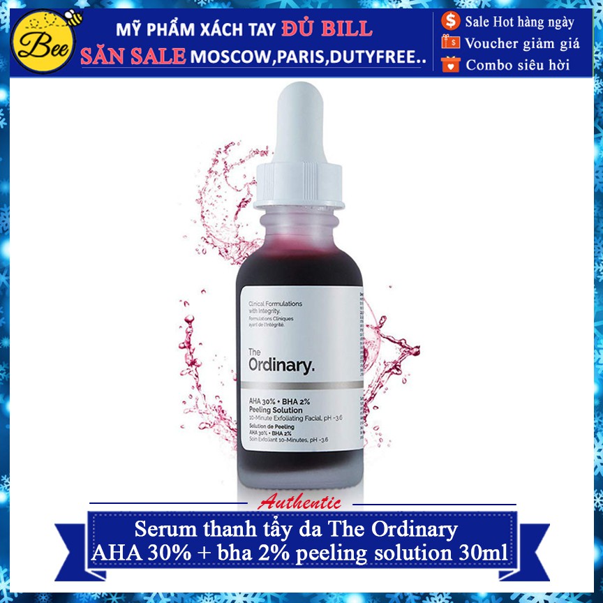 Serum thanh tẩy da The Ordinary AHA 30% + bha 2% peeling solution 30ml