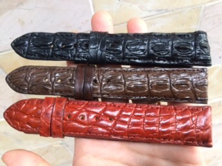 Dây Đồng Hồ Da Cá Sấu Lót Da Đà Điểu size 20 & 22
