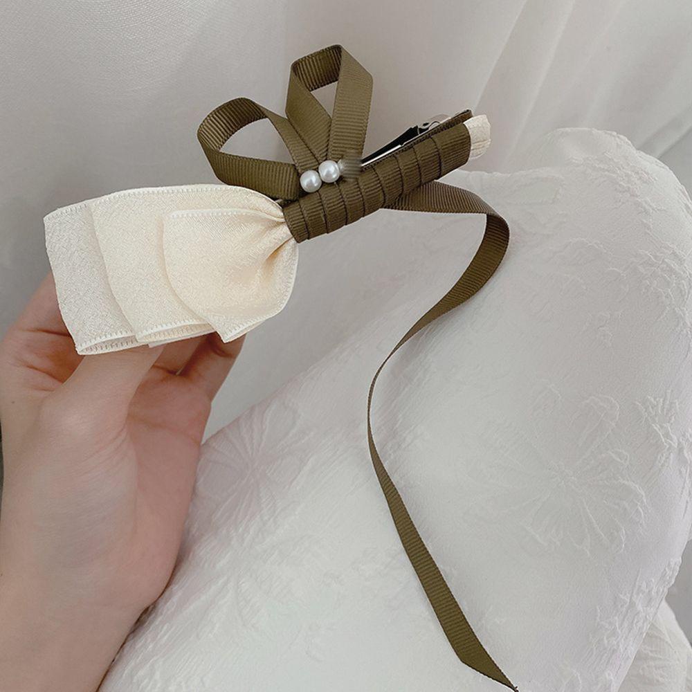FORBETTER Kẹp Tóc Hình Hoa Tulip Phối Ruy Băng Phong Cách Hàn Quốc Ngọt Ngào Cho Nữ