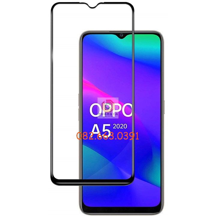 Kính cường lực Full màn Oppo A5 2020 Full keo, 9H bền, chuẩn