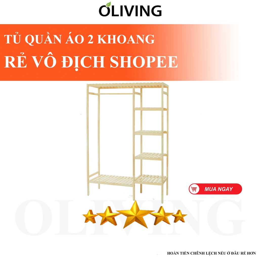 Tủ Treo Quần Áo OLIVING Double Hanger Size Khổng Lồ Nội Thất Kiểu Hàn | BigBuy360 - bigbuy360.vn