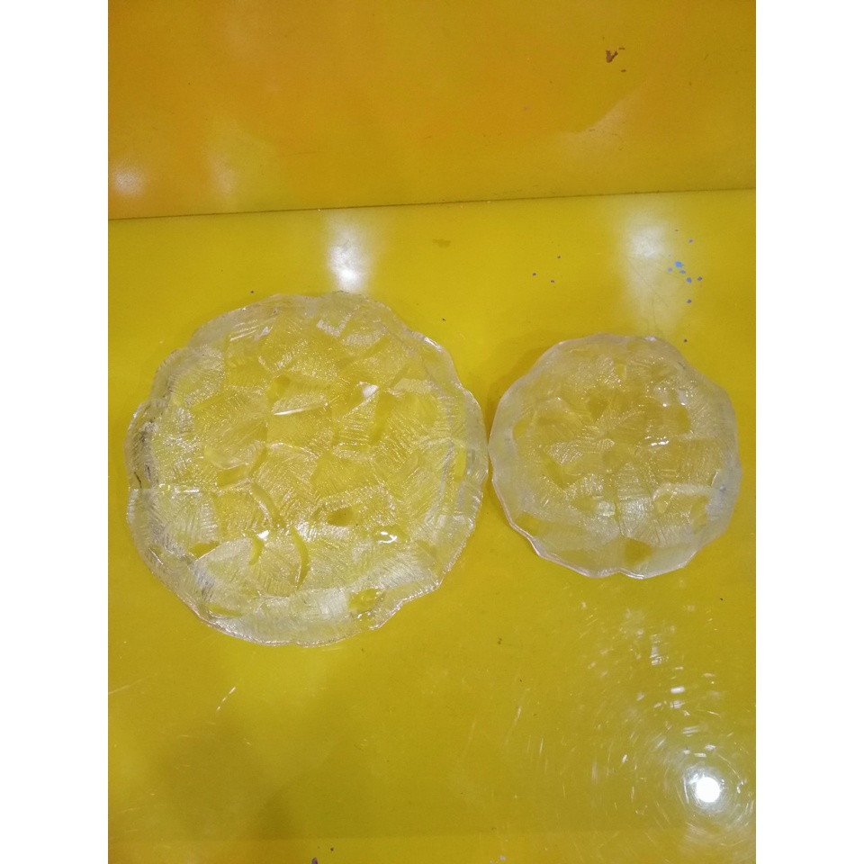 Bộ đĩa và tô pha lê nội địa Nhật dày đẹp, đĩa size 27cm, cao 5cm, tô size 18cm, cao 5cm (mã 921)