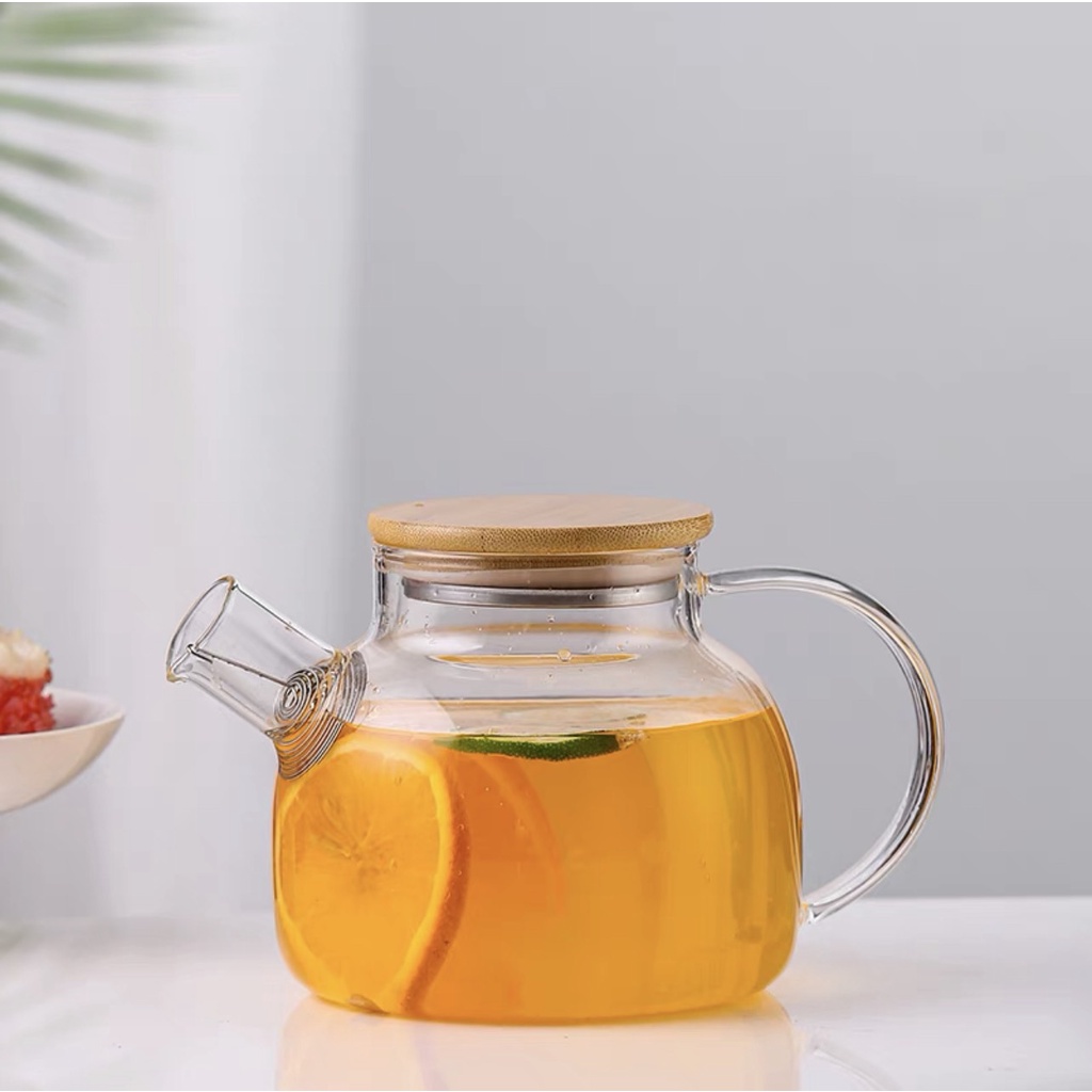 Ấm pha trà deli có lưới lọc inox 1000ml bình pha trà thủy tinh ủ trà cao cấp sang trọng hàng loại 1 tiện lợi đanăng GIKO