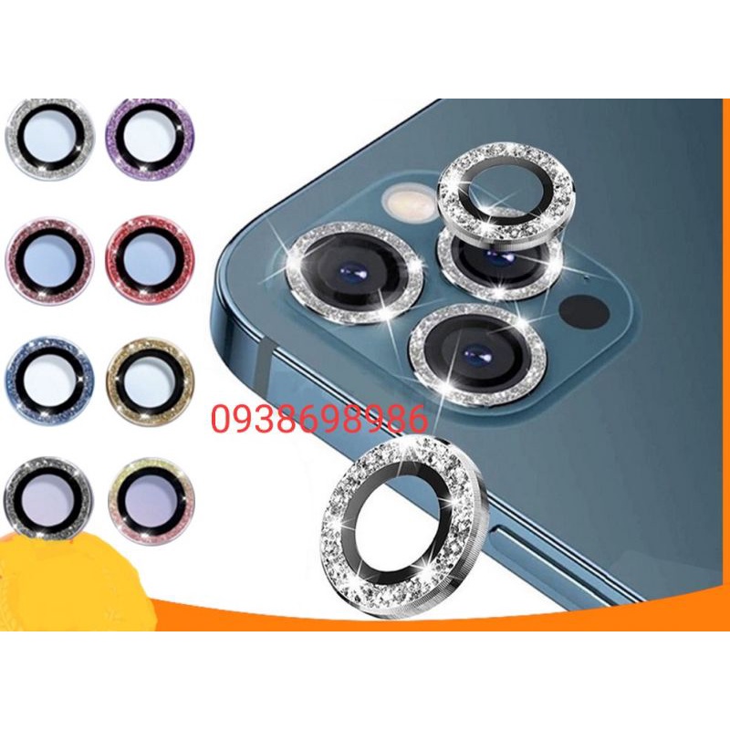 Lẻ 1 Miếng Dán Bảo Vệ Ống Kính Máy Ảnh Cho Iphone 13promax/13/13pro/11/11Pro/11Pro Max/12/12Mini nhũ đá