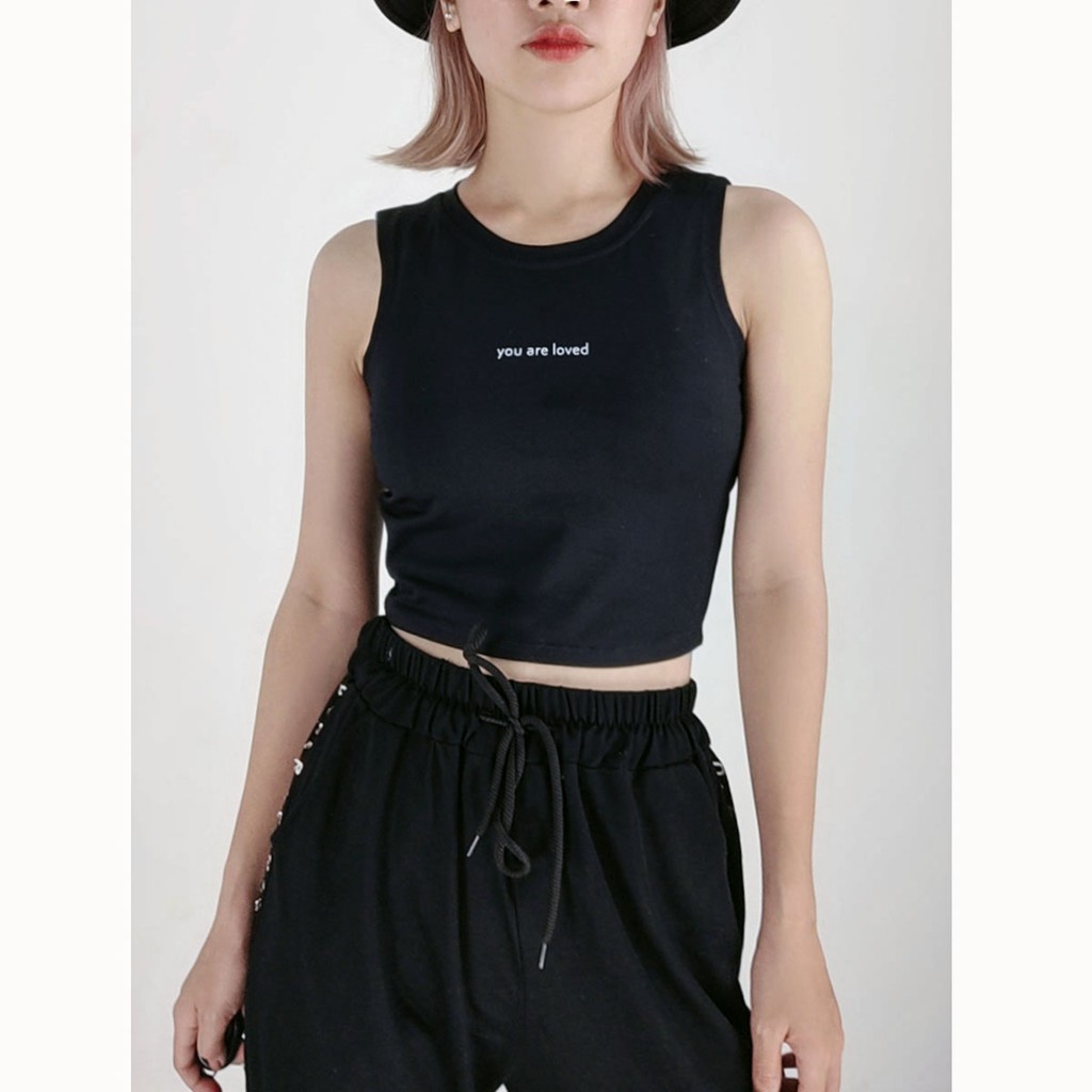 Áo thun ba lỗ croptop thời trang Miix màu xám - MI004