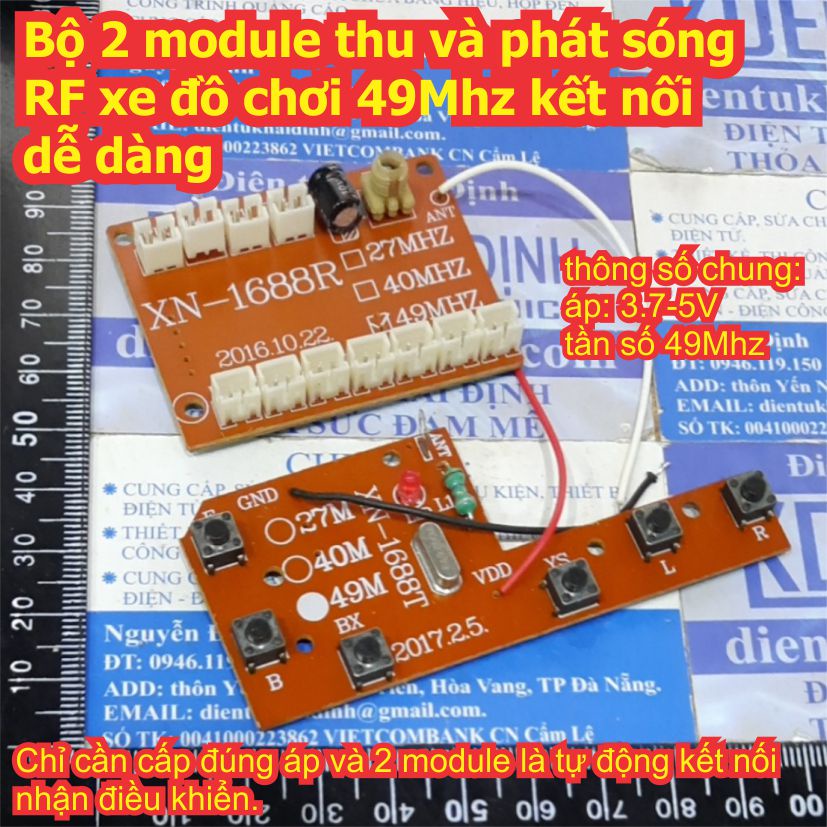Bộ module thu và phát sóng RF xe đồ chơi kiểu xe tăng 49Mhz kết nối dễ dàng kde7978