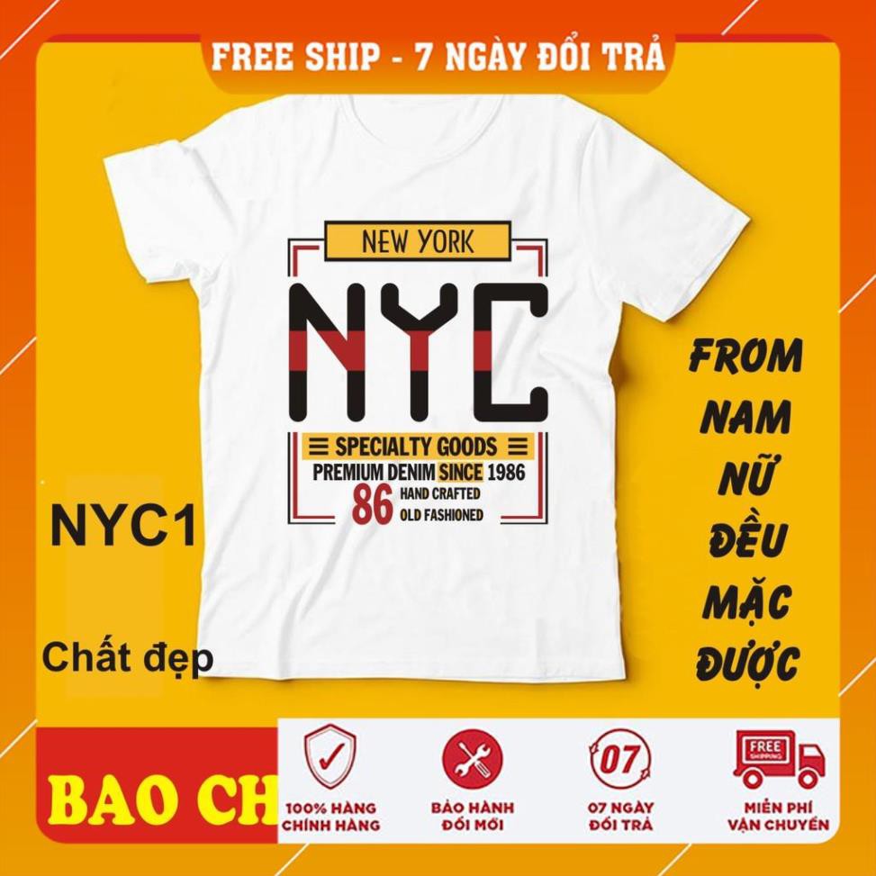 [FreeShip]  áo thun nam NYC 4, , hot trend . bao chất bao đổi trả người yêu cũ