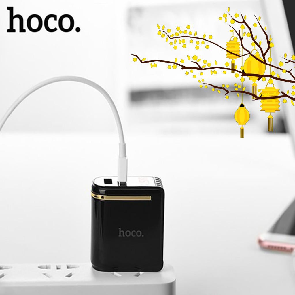 [Giá tốt] Cóc sạc Hoco C39 2 cổng USB có led tiện lợi. hỗ trợ ship