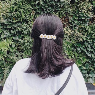 Kẹp bấm hoa cúc vải thêu