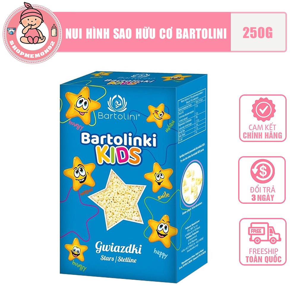 Nui hình sao hữu cơ Bartolini 250g Ba Lan (Nhập khẩu Chính hãng)