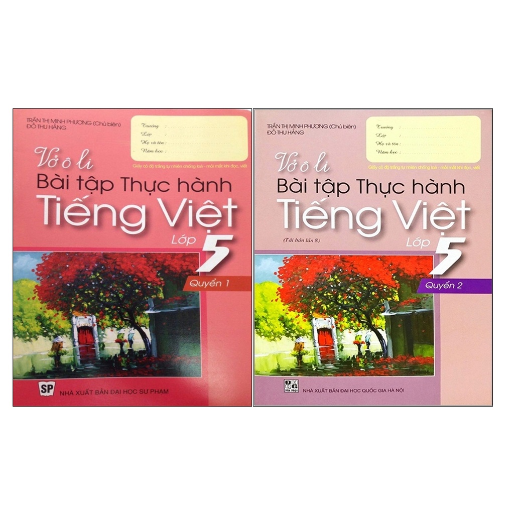 Sách - Combo Vở Ô Li Bài Tập Thực Hành Tiếng Việt Lớp 5 (Quyển 1 + Quyển 2)