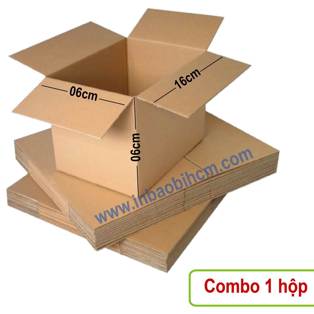 01 hộp giấy carton đóng hàng 16x6x6cm (InbaobiHCM - Thùng - Hộp giá rẻ)