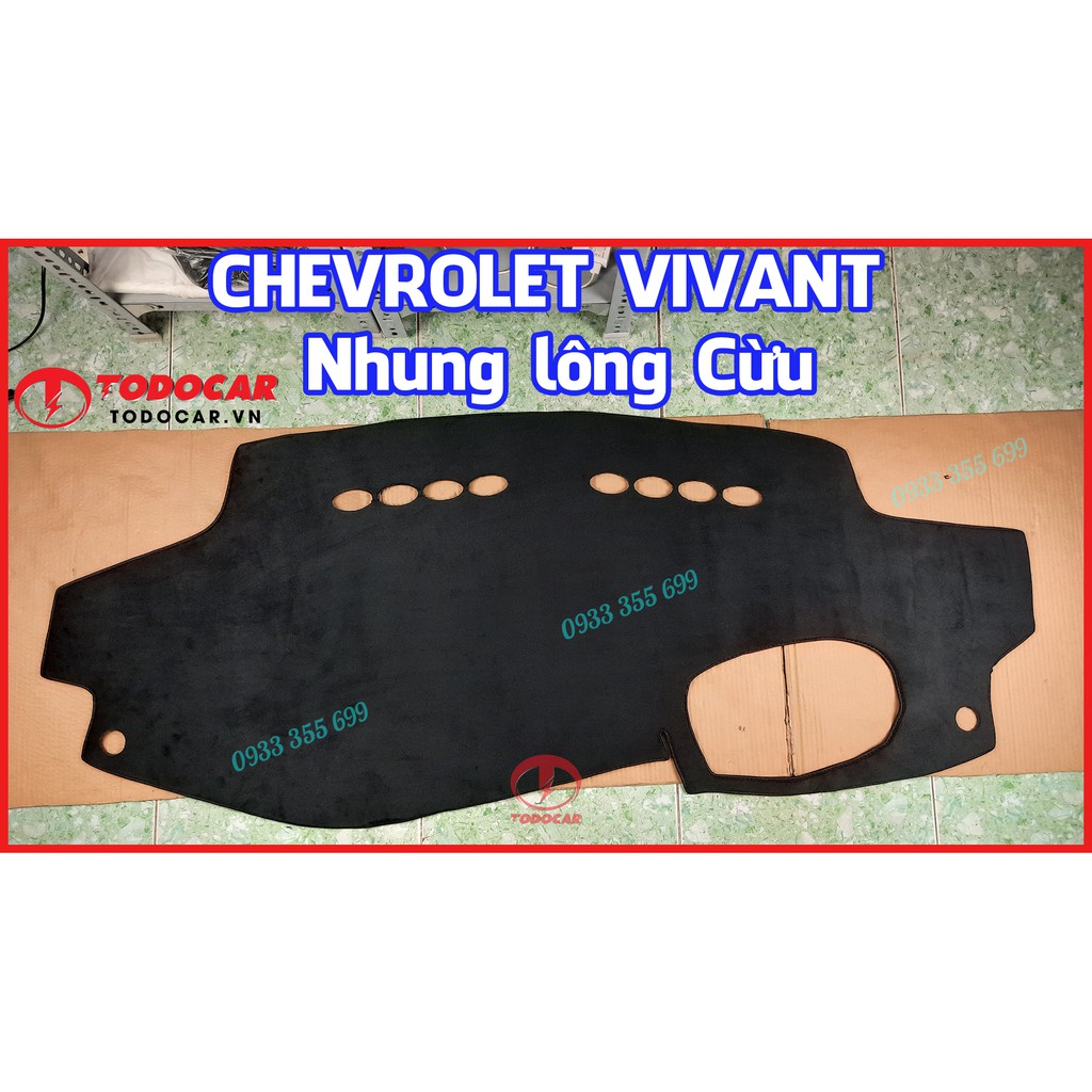 Thảm Taplo CHEVROLET VIVANT bằng Nhung lông Cừu 2007 2008 2009 2010 2011