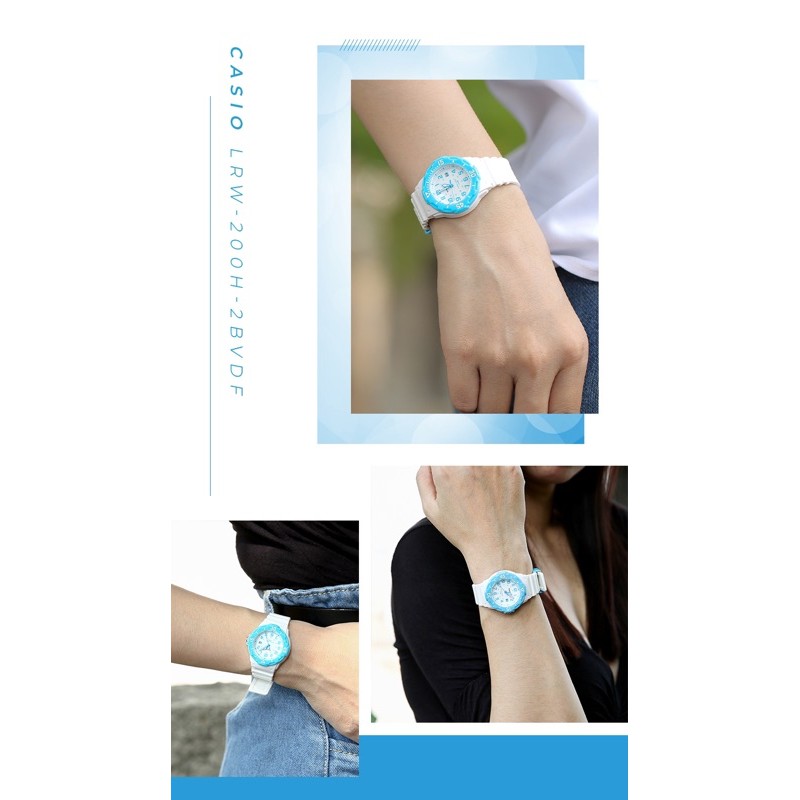 Đồng hồ nữ dây nhựa Casio chính hãng Anh Khuê LRW-200H-2BVDF