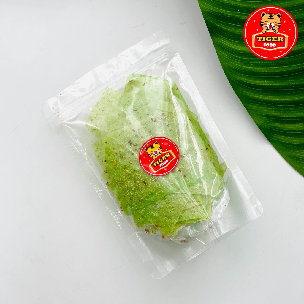 Bánh Tráng Lá Dứa Phô Mai TIGER FOOD Bánh Tráng Lá Dứa Long An Vị Ngọt Thơm Mùi Lá Dứa Túi Zip 70g Thơm Ngon