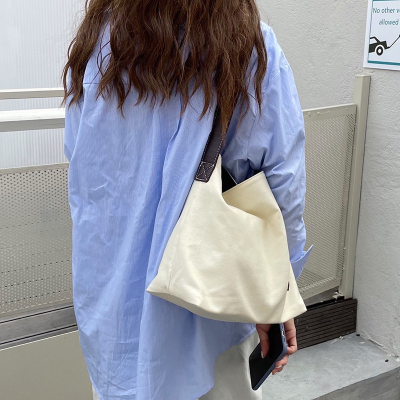 Túi đeo một bên vai bằng vải canvas phong cách Nhật Hàn thời trang cho nữ IELGY