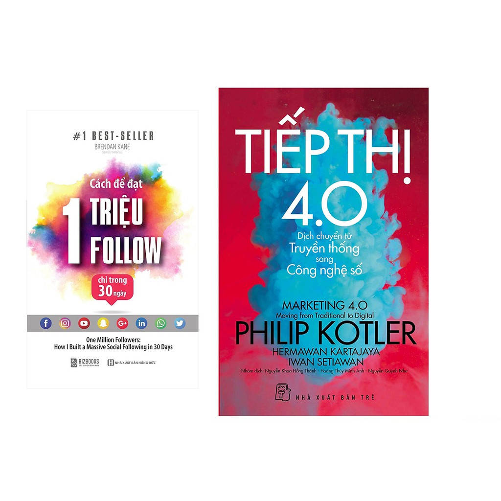 Sách-Combo:Tiếp thị 4.0-Dịch chuyển từ truyền thống sang Công nghệ số+Cách Để Đạt 1 Triệu Follow Chỉ Trong 30 ngày.