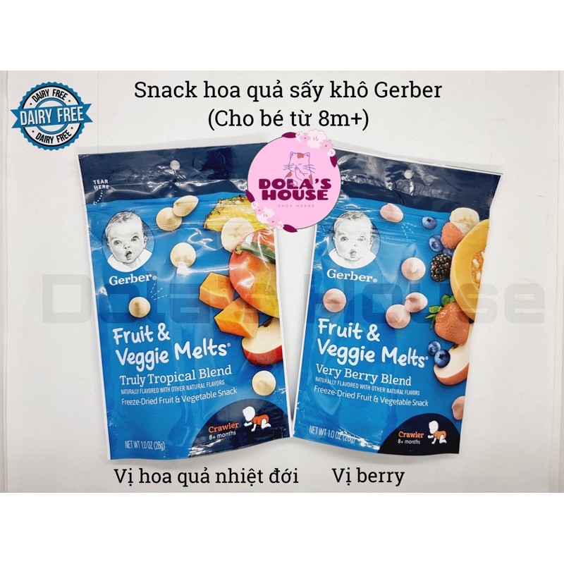 SNACK HOA QUẢ SẤY KHÔ GERBER (KHÔNG CHỨA SỮA)