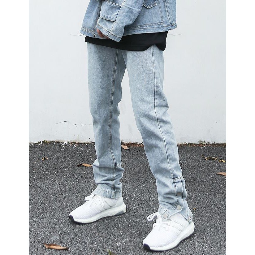 ⚡️[CHỈ 1 NGÀY] - Quần jeans snap ống suông blue, quần jeans nam ống suông