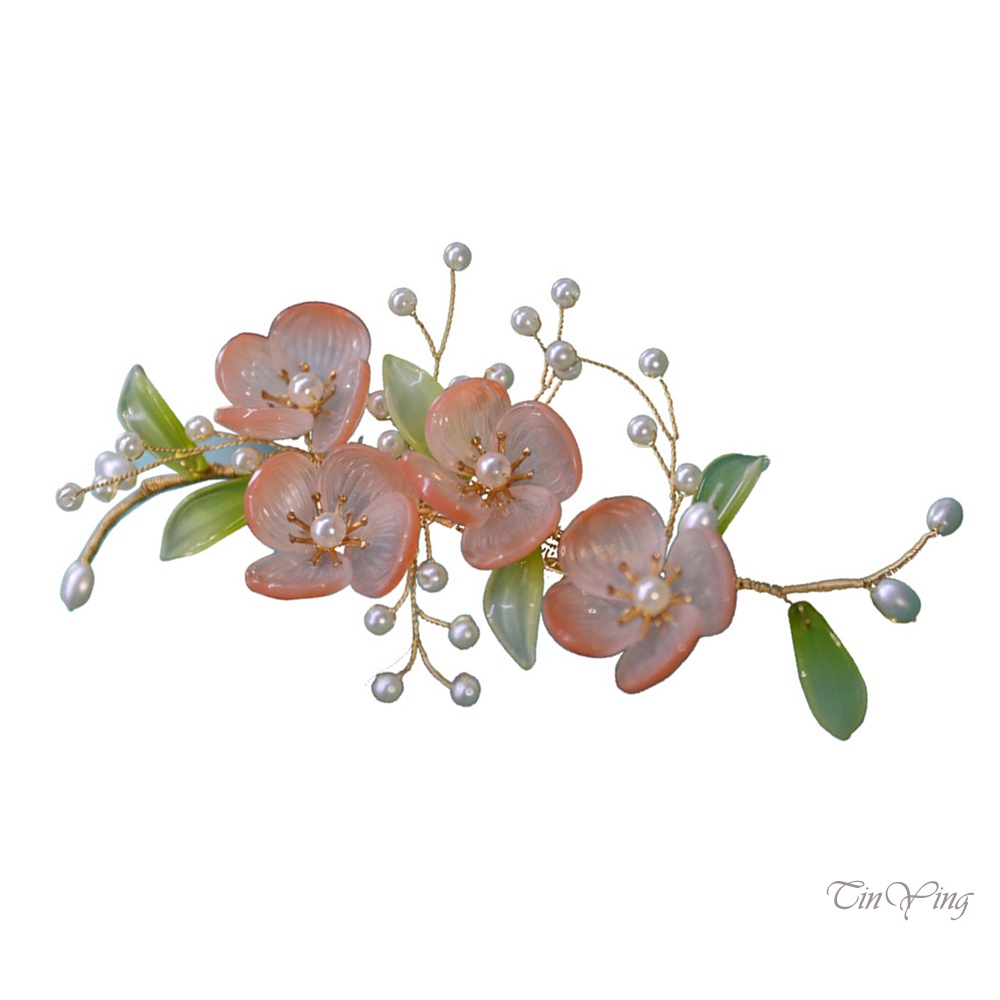 Kẹp tóc GETNOIVAS bằng hợp kim không gây dị ứng họa tiết hoa tráng men làm quà tặng giáng sinh / valentine cho bé gái