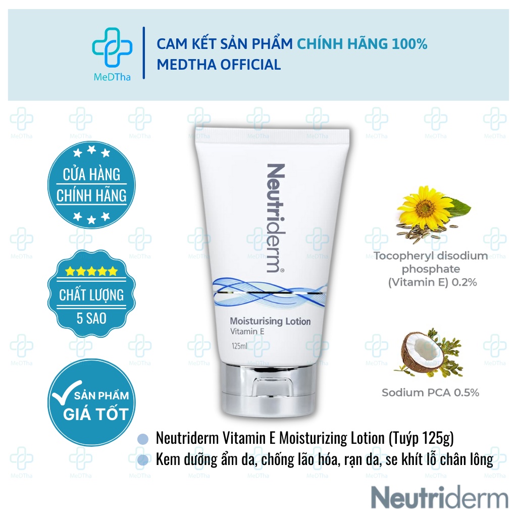 Neutriderm Vitamin E - Kem dưỡng ẩm cho da khô, chống lão hóa, rạn da,, se khít lỗ chân lông