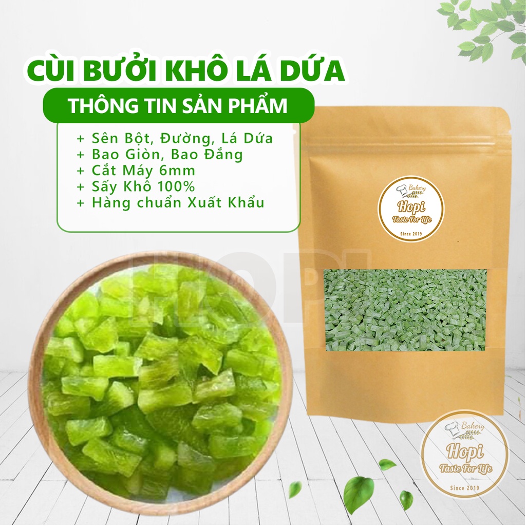 500g Cùi Bưởi Sên Lá Dứa Sấy Khô Eco Green Nấu 80 Ly Chè Kèm Công Thức