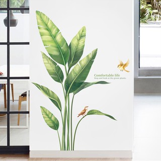 Decal dán tường cụm lá chuối xanh