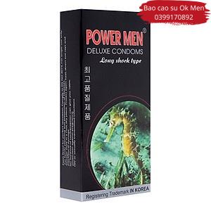 Bao Cao Su Power Men Cá Ngựa Long Shock Type, BCS Kéo Dài Thời Gian, Gân Gai Hộp 12BCS