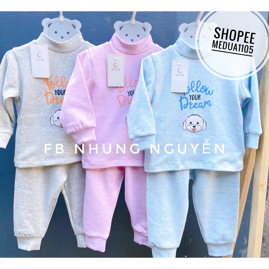 Sale bộ nỉ MOON cổ 3cm bé trai gái chính hãng MOON Việt Nam