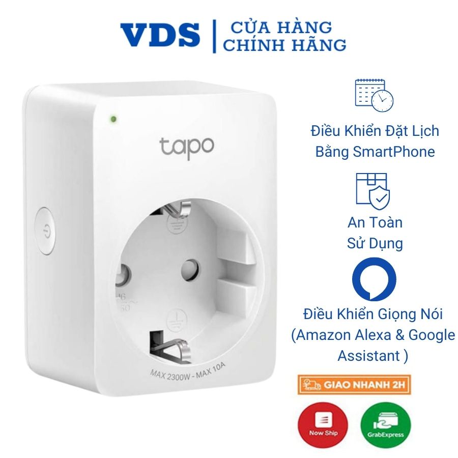 Ổ cắm thông minh TP-Link Tapo P100,ổ cắm wifi mini có chức năng hẹn giờ,điều khiển từ xa-VDS SHOP