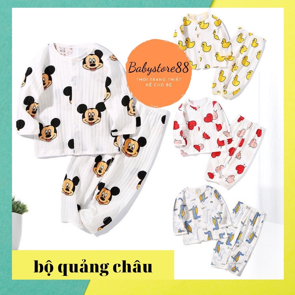 Bộ đồ sơ sinh cotton giấy dài tay Quảng Châu cho bé trai, bé gái 1,2 ,3 tuổi BABYSTORE88