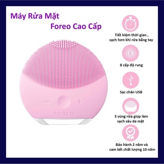 Máy rửa mặt foreo massage bằng sóng âm - máy rửa mặt foreo silicon chống nước.