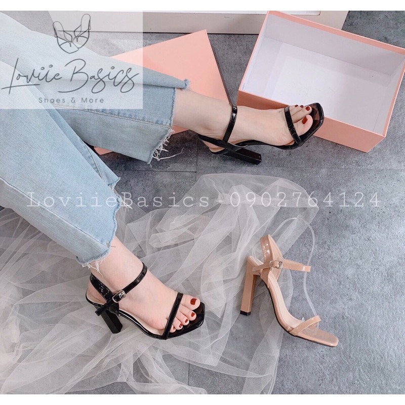 SANDAL CAO GÓT 10CM LOVIIE BASICS - SANDAL NỮ ĐẾ VUÔNG 10 PHÂN - SANDAL CAO GÓT QUAI MẢNH - SANDAL DÂY MẢNH 10P G191169