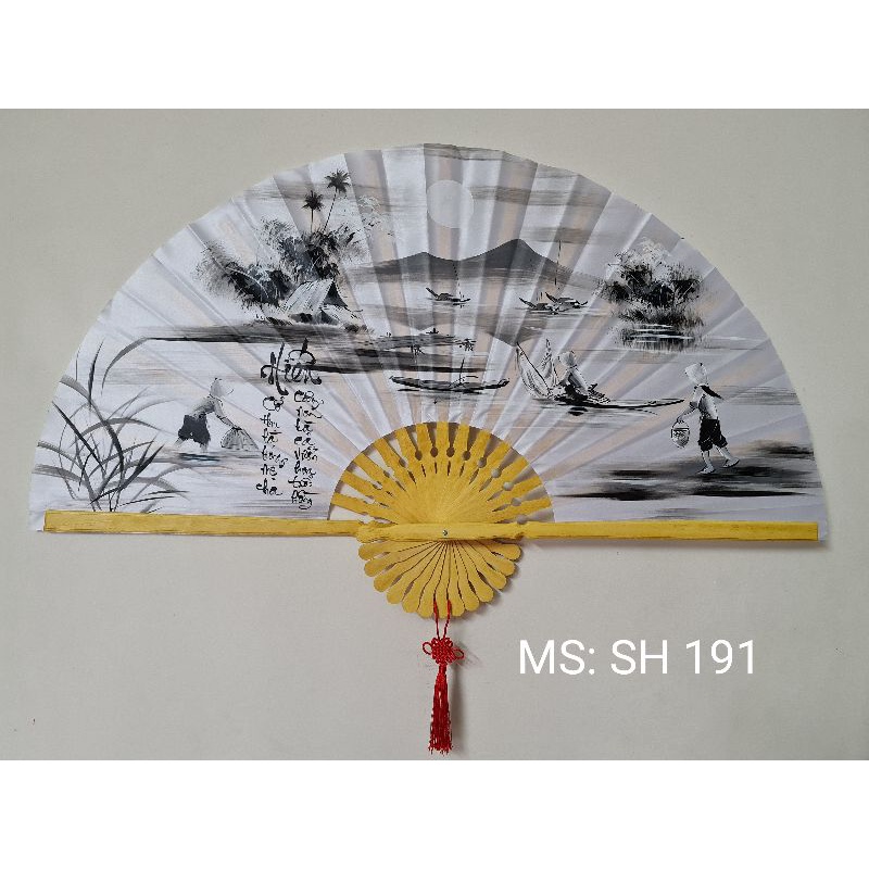 QUẠT LỤA TRANH TREO TƯỜNG KÍCH THƯỚC LỚN