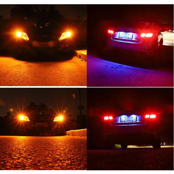 1PCS LED light KEVANLY T15 1156 1157 T20 45SMD DC12V